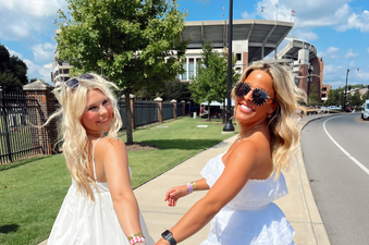 Bama students taking picture near Football Stadium